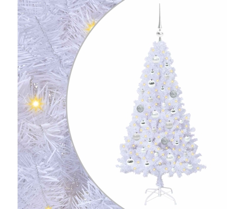 Mākslīgā Ziemassvētku Eglīte Balts 120 Cm Pvc Un Tērauds Vidaxl