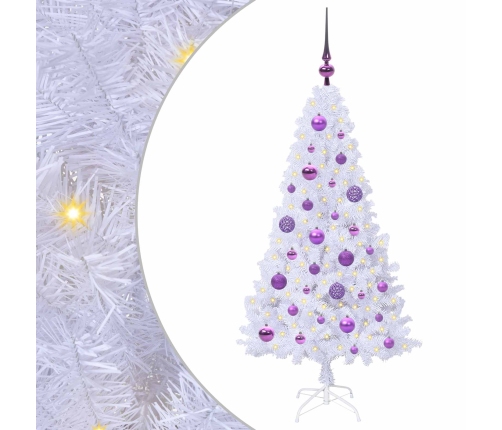 Mākslīgā Ziemassvētku Eglīte Balts 120 Cm Pvc Un Tērauds Vidaxl