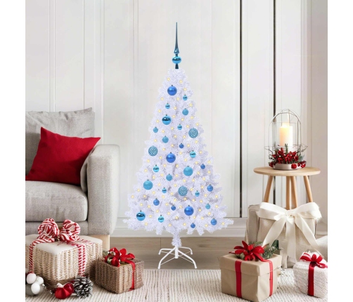 Mākslīgā Ziemassvētku Eglīte Balts 120 Cm Pvc Un Tērauds Vidaxl