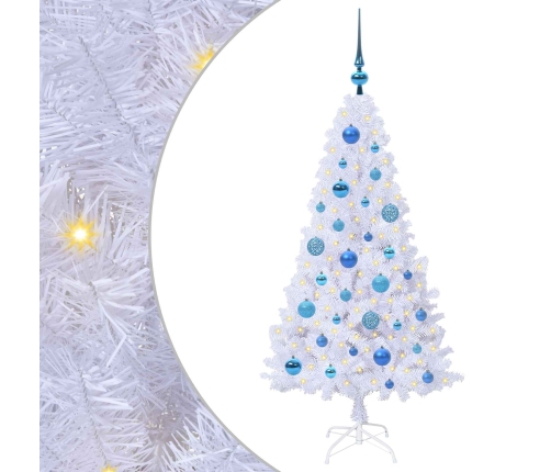 Mākslīgā Ziemassvētku Eglīte Balts 120 Cm Pvc Un Tērauds Vidaxl