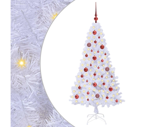 Mākslīgā Ziemassvētku Eglīte Balts 150 Cm Pvc Un Tērauds Vidaxl