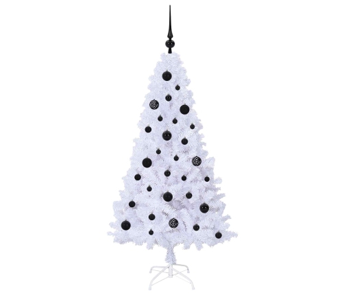 Mākslīgā Ziemassvētku Eglīte Balts 150 Cm Pvc Un Tērauds Vidaxl