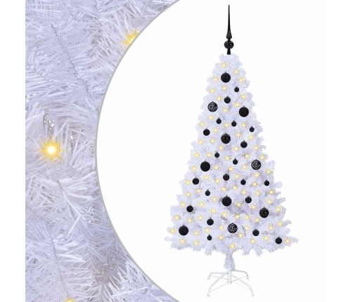 Mākslīgā Ziemassvētku Eglīte Balts 150 Cm Pvc Un Tērauds Vidaxl