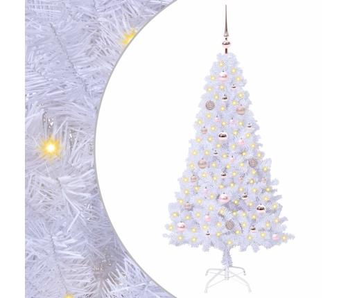 Mākslīgā Ziemassvētku Eglīte Balts 150 Cm Pvc Un Tērauds Vidaxl