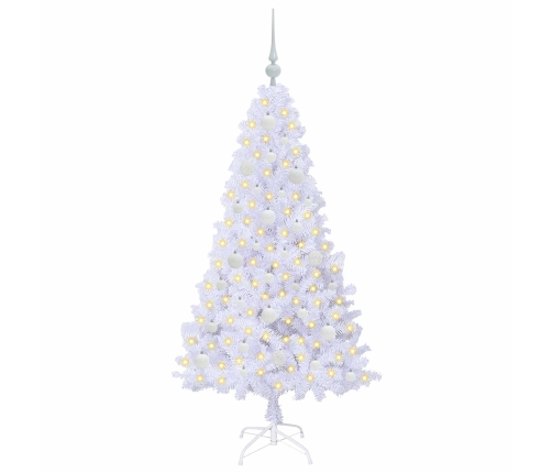 Mākslīgā Ziemassvētku Eglīte Balts 150 Cm Pvc Un Tērauds Vidaxl