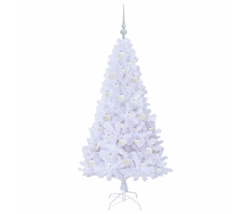 Mākslīgā Ziemassvētku Eglīte Balts 150 Cm Pvc Un Tērauds Vidaxl