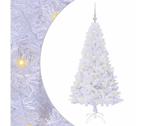 Mākslīgā Ziemassvētku Eglīte Balts 150 Cm Pvc Un Tērauds Vidaxl