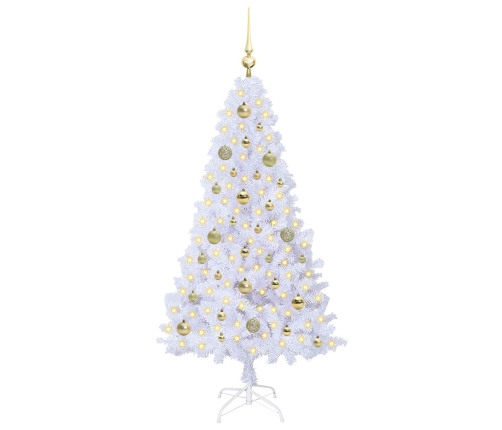 Mākslīgā Ziemassvētku Eglīte Balts 150 Cm Pvc Un Tērauds Vidaxl