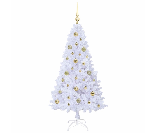 Mākslīgā Ziemassvētku Eglīte Balts 150 Cm Pvc Un Tērauds Vidaxl