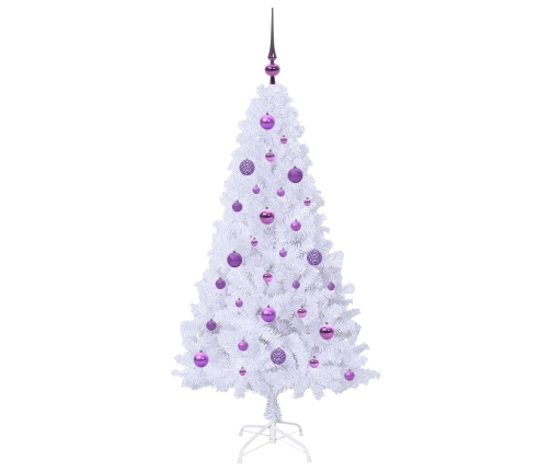 Mākslīgā Ziemassvētku Eglīte Balts 150 Cm Pvc Un Tērauds Vidaxl