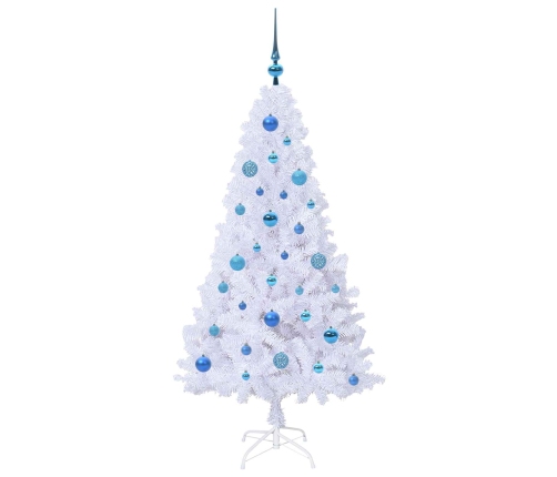 Mākslīgā Ziemassvētku Eglīte Balts 150 Cm Pvc Un Tērauds Vidaxl