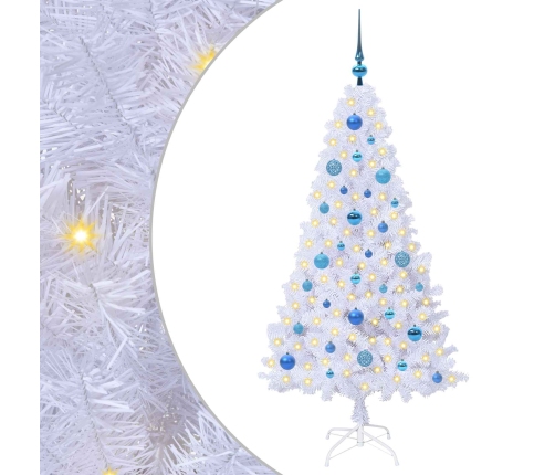 Mākslīgā Ziemassvētku Eglīte Balts 150 Cm Pvc Un Tērauds Vidaxl