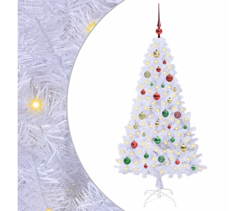 Mākslīgā Ziemassvētku Eglīte Balts 150 Cm Pvc Un Tērauds Vidaxl