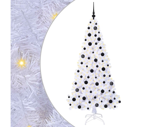 Mākslīgā Ziemassvētku Eglīte Balts 180 Cm Pvc Un Tērauds Vidaxl