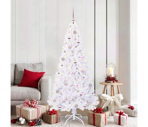Mākslīgā Ziemassvētku Eglīte Balts 180 Cm Pvc Un Tērauds Vidaxl