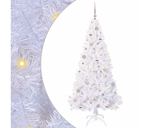 Mākslīgā Ziemassvētku Eglīte Balts 180 Cm Pvc Un Tērauds Vidaxl