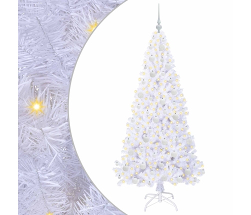 Mākslīgā Ziemassvētku Eglīte Balts 180 Cm Pvc Un Tērauds Vidaxl