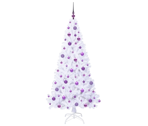 Mākslīgā Ziemassvētku Eglīte Balts 180 Cm Pvc Un Tērauds Vidaxl