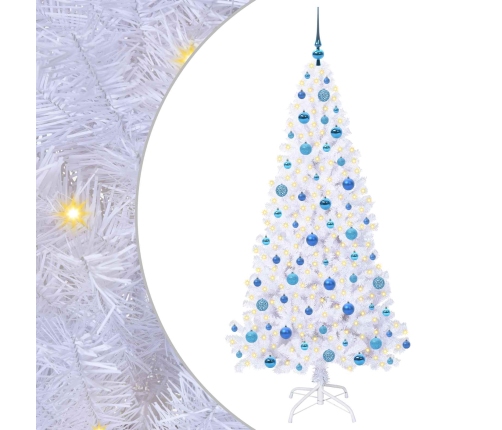 Mākslīgā Ziemassvētku Eglīte Balts 180 Cm Pvc Un Tērauds Vidaxl