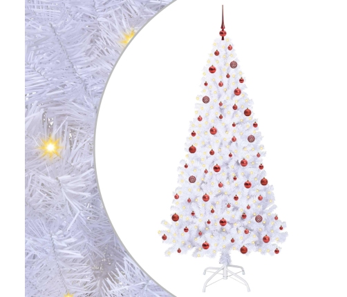 Mākslīgā Ziemassvētku Eglīte Balts 210 Cm Pvc Un Tērauds Vidaxl