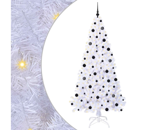 Mākslīgā Ziemassvētku Eglīte Balts 210 Cm Pvc Un Tērauds Vidaxl