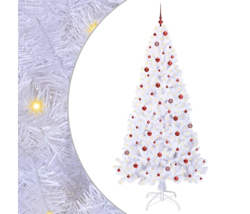 Mākslīgā Ziemassvētku Eglīte Balts 240 Cm Pvc Un Tērauds Vidaxl