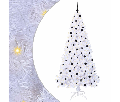 Mākslīgā Ziemassvētku Eglīte Balts 240 Cm Pvc Un Tērauds Vidaxl