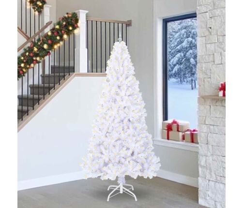 Mākslīgā Ziemassvētku Eglīte Balts 240 Cm Pvc Un Tērauds Vidaxl