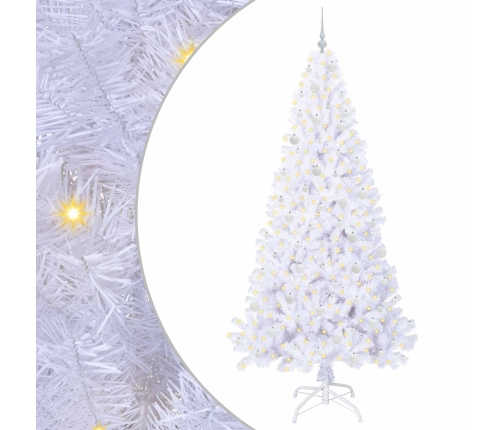 Mākslīgā Ziemassvētku Eglīte Balts 240 Cm Pvc Un Tērauds Vidaxl