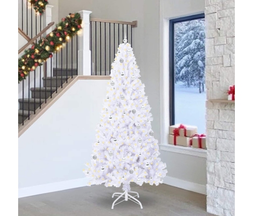 Mākslīgā Ziemassvētku Eglīte Balts 240 Cm Pvc Un Tērauds Vidaxl