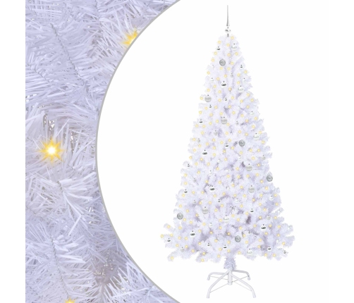 Mākslīgā Ziemassvētku Eglīte Balts 240 Cm Pvc Un Tērauds Vidaxl