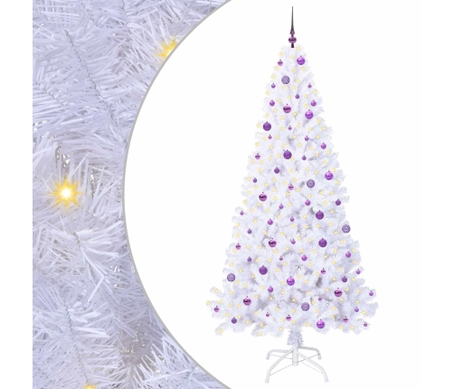 Mākslīgā Ziemassvētku Eglīte Balts 240 Cm Pvc Un Tērauds Vidaxl