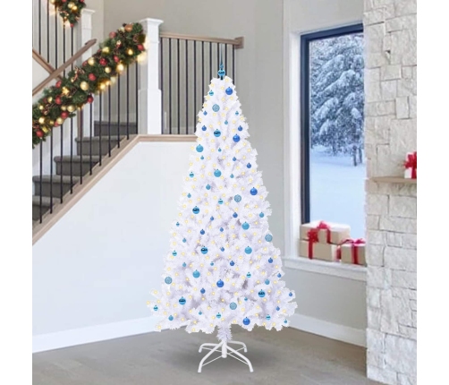 Mākslīgā Ziemassvētku Eglīte Balts 240 Cm Pvc Un Tērauds Vidaxl