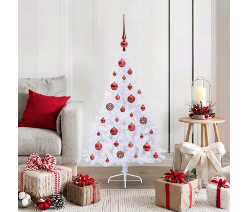 Mākslīgā Ziemassvētku Eglīte Balts 120 Cm Pvc Un Tērauds Vidaxl