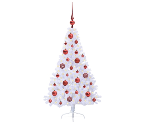 Mākslīgā Ziemassvētku Eglīte Balts 120 Cm Pvc Un Tērauds Vidaxl