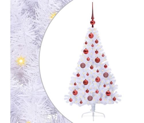Mākslīgā Ziemassvētku Eglīte Balts 120 Cm Pvc Un Tērauds Vidaxl