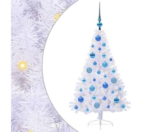 Mākslīgā Ziemassvētku Eglīte Balts 120 Cm Pvc Un Tērauds Vidaxl