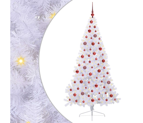 Mākslīgā Ziemassvētku Eglīte Balts 180 Cm Pvc Un Tērauds Vidaxl