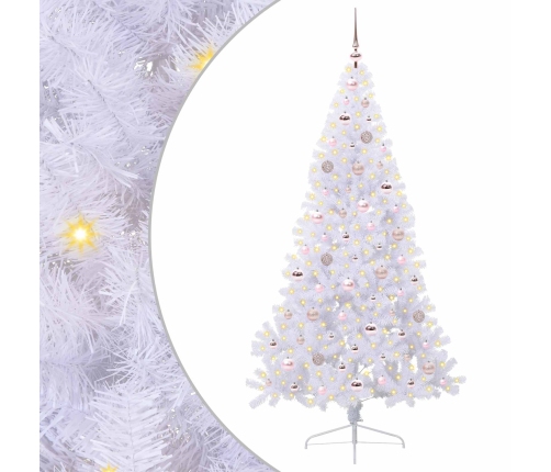 Mākslīgā Ziemassvētku Eglīte Balts 180 Cm Pvc Un Tērauds Vidaxl