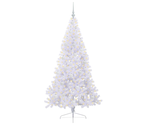 Mākslīgā Ziemassvētku Eglīte Balts 180 Cm Pvc Un Tērauds Vidaxl