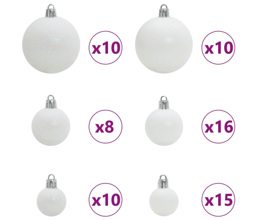 Mākslīgā Ziemassvētku Eglīte Balts 180 Cm Pvc Un Tērauds Vidaxl