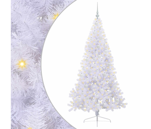 Mākslīgā Ziemassvētku Eglīte Balts 180 Cm Pvc Un Tērauds Vidaxl