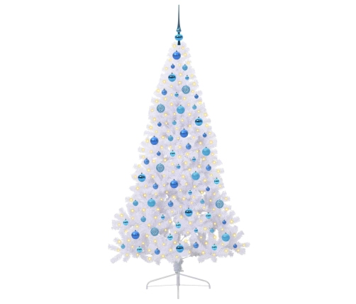 Mākslīgā Ziemassvētku Eglīte Balts 180 Cm Pvc Un Tērauds Vidaxl