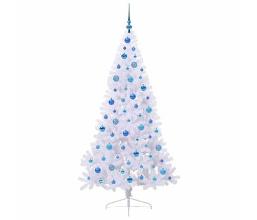 Mākslīgā Ziemassvētku Eglīte Balts 180 Cm Pvc Un Tērauds Vidaxl