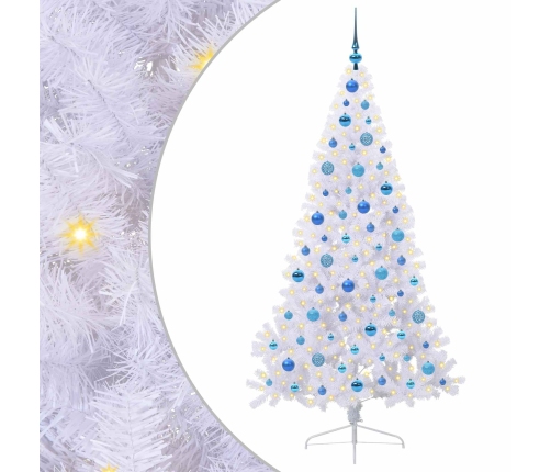 Mākslīgā Ziemassvētku Eglīte Balts 180 Cm Pvc Un Tērauds Vidaxl