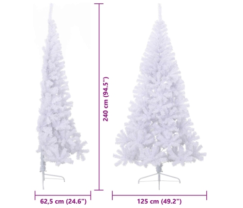 Mākslīgā Ziemassvētku Eglīte Balts 240 Cm Pvc Un Tērauds Vidaxl