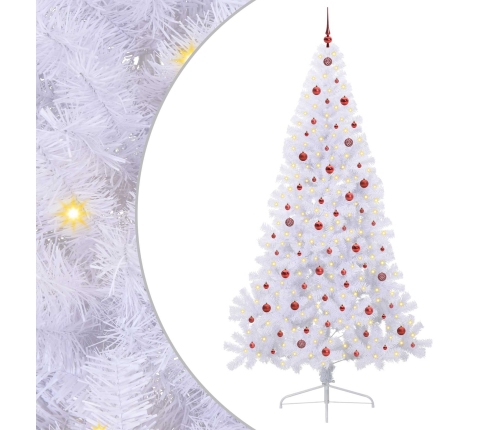 Mākslīgā Ziemassvētku Eglīte Balts 240 Cm Pvc Un Tērauds Vidaxl