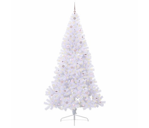 Mākslīgā Ziemassvētku Eglīte Balts 240 Cm Pvc Un Tērauds Vidaxl