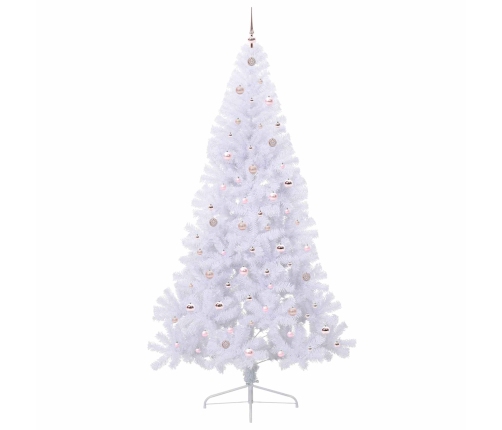 Mākslīgā Ziemassvētku Eglīte Balts 240 Cm Pvc Un Tērauds Vidaxl