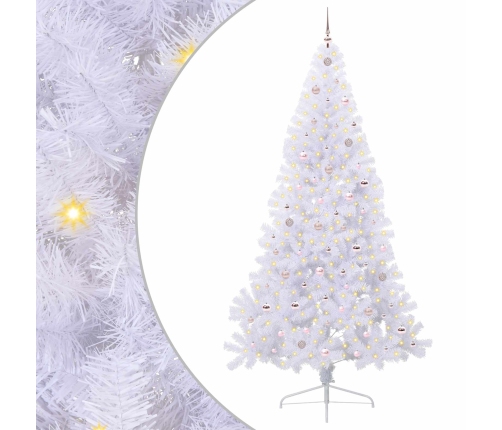 Mākslīgā Ziemassvētku Eglīte Balts 240 Cm Pvc Un Tērauds Vidaxl